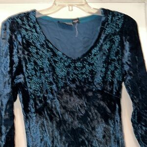 Nostalgia rayon velvet maxi dress large dark teal green